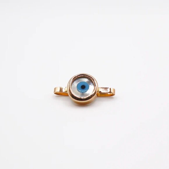 18k Gold Evil Eye Watch Charm Bar - Picture 3 of 4